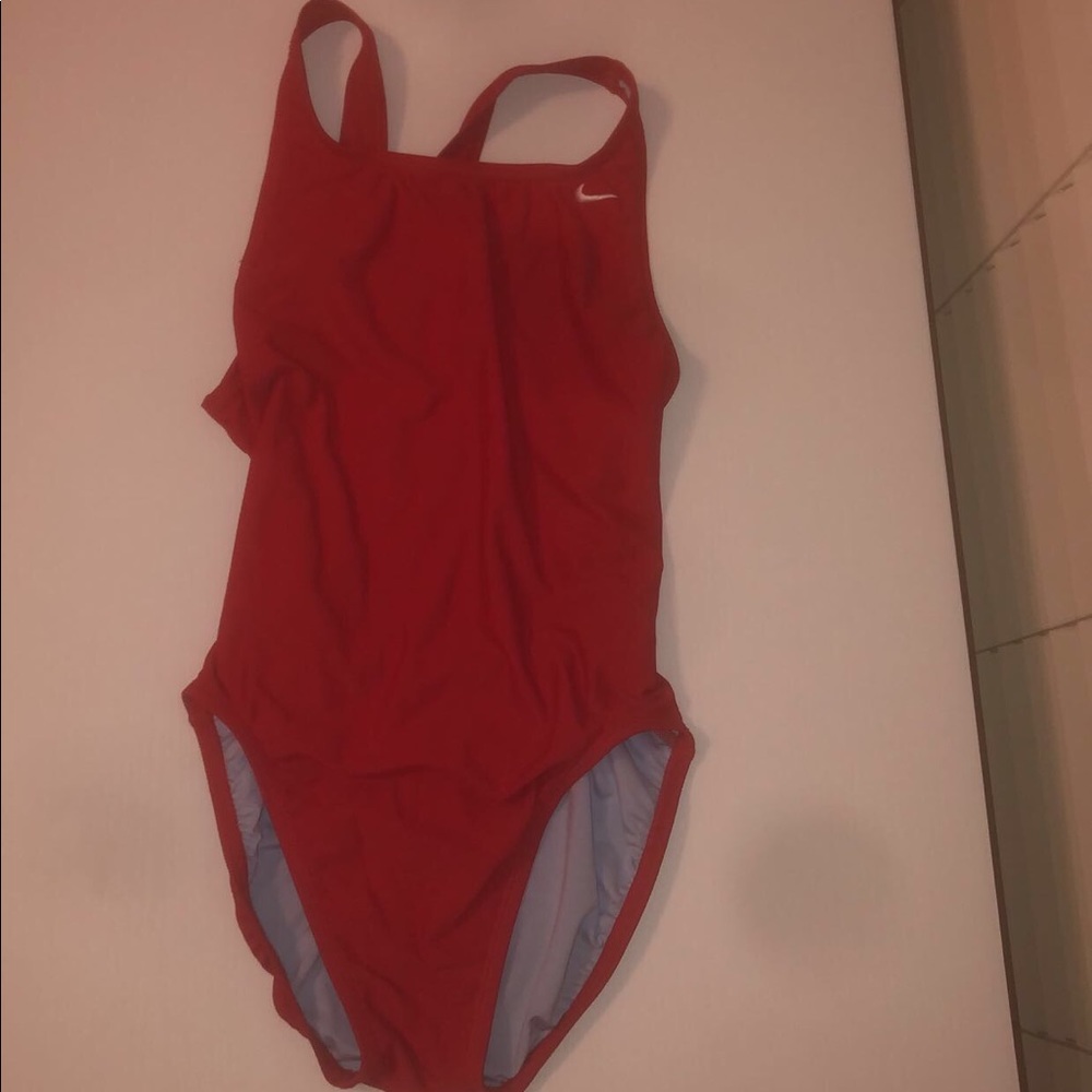 nike red swimming swimsuit ( never worn )